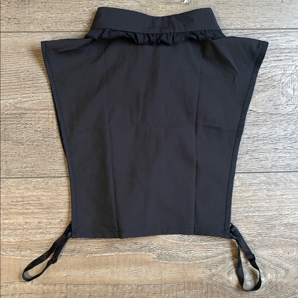 Unbranded Black Button-Up Dickey Detachable Ruffle Collar Layering Piece - Picture 2 of 2